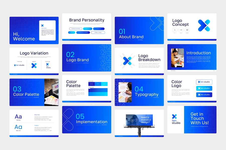 品牌身份识别PPT模板 (PPTX)