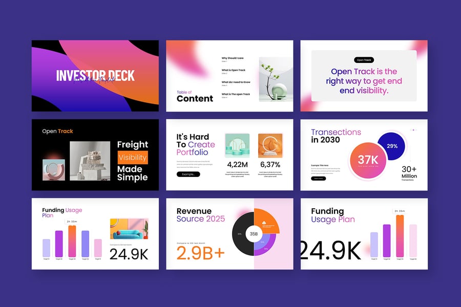 商业投资者推销PPT模板 (PPTX)