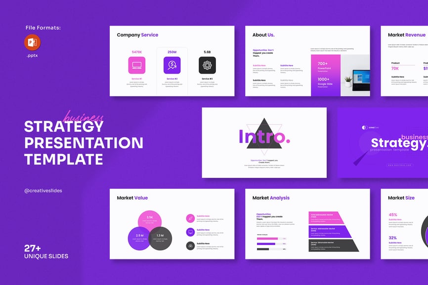 业务策略演示PPT模板 (PPTX)