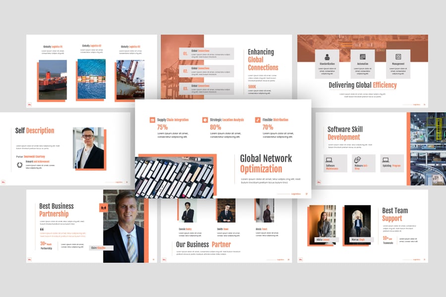 全球物流PPT模板 (PPTX)