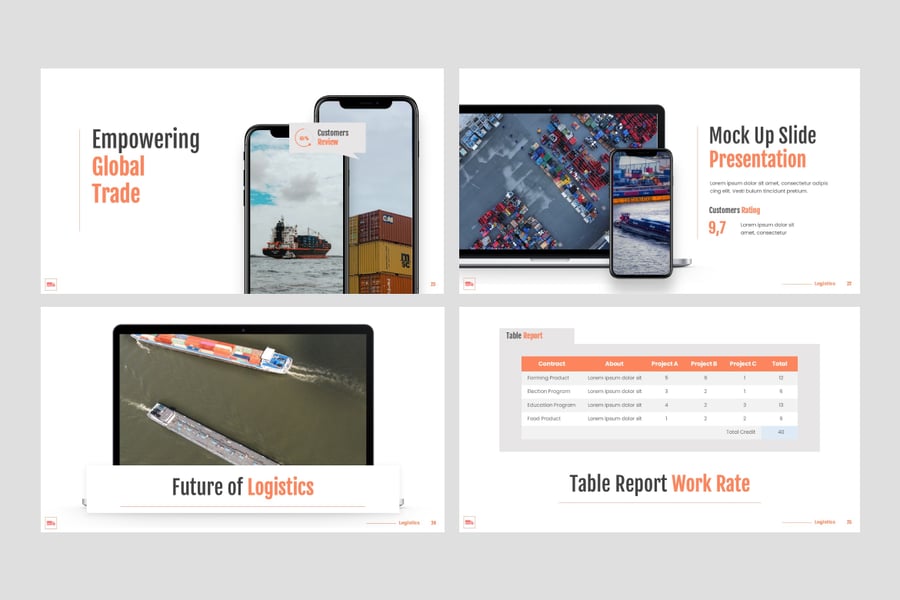 全球物流PPT模板 (PPTX)