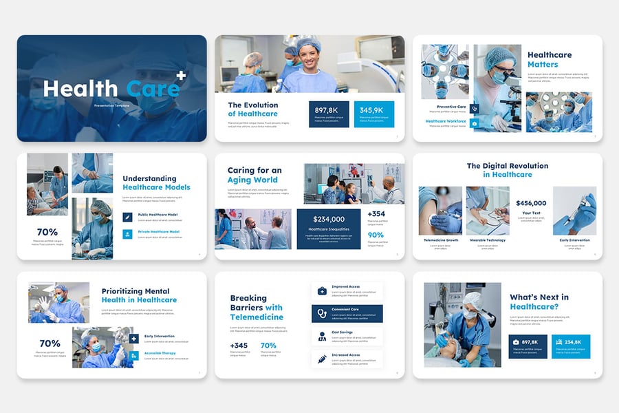 卫生保健PPT模板 (PPTX)