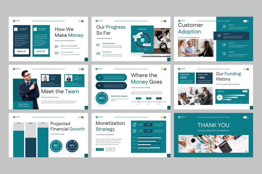 公司资金计划PPT模板 (PPTX)