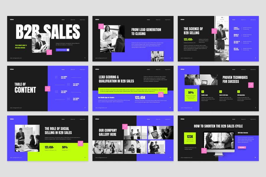 B2B推销甲板演示PPT模板 (PPTX)