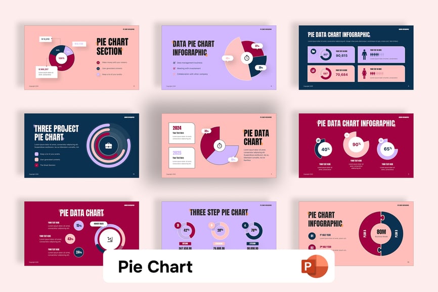 饼图PPT模板 (PPTX)