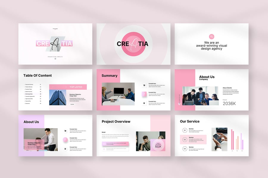 极简主义商业PPT模板 (PPTX)