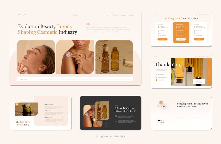 化妆品和美容PPT模板 (PPTX)