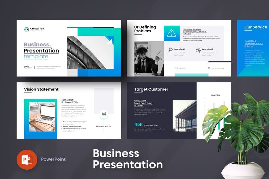 创意企业彩色PPT模板 (PPTX)