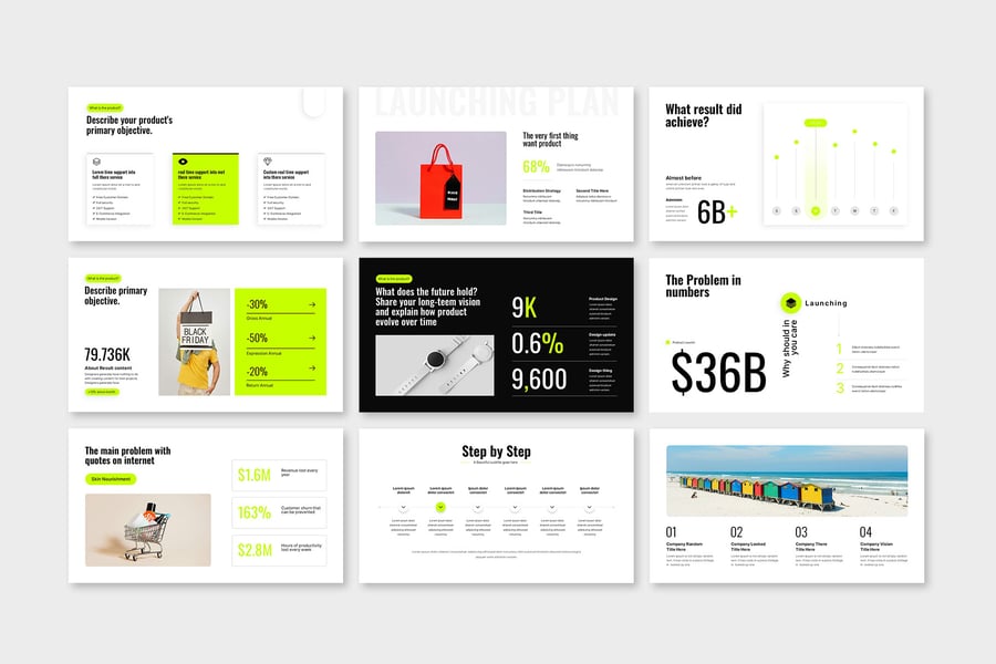 KPI/产品发布PPT模板 (PPTX)