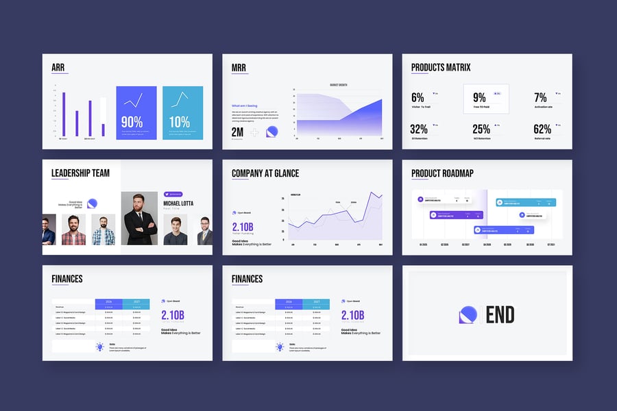 极简主义数据展示PPT模板 (PPTX)