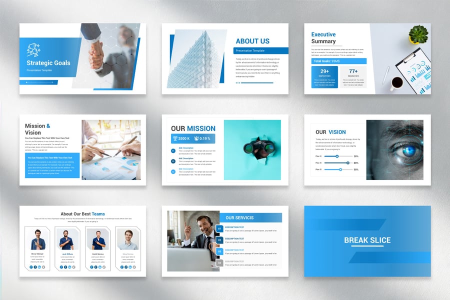 战略目标PPT模板 (PPTX)