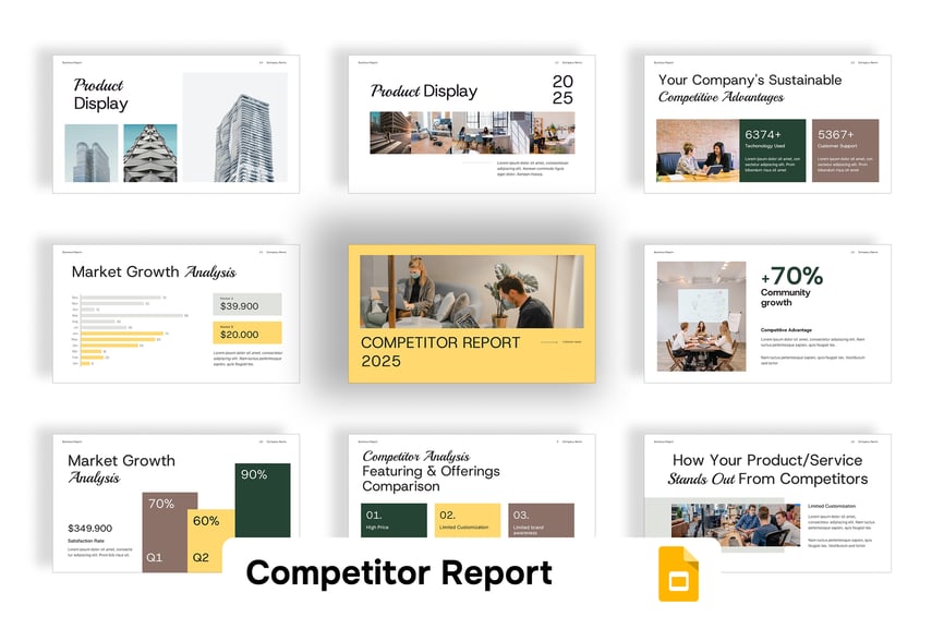 竞争者报告PPT模板 (PPTX)