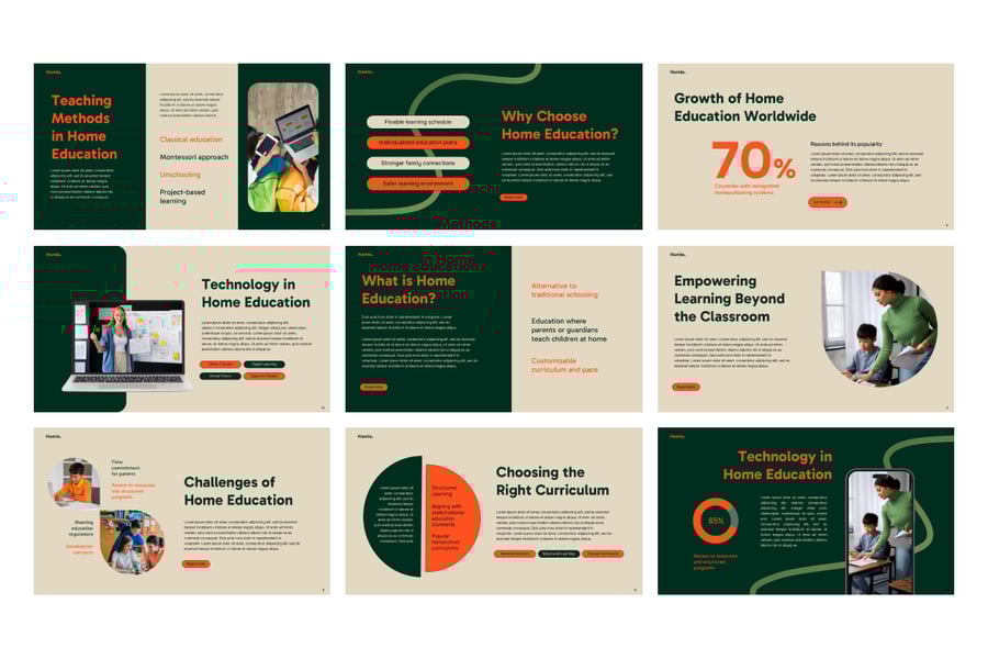 家庭教育PPT模板 (PPTX)