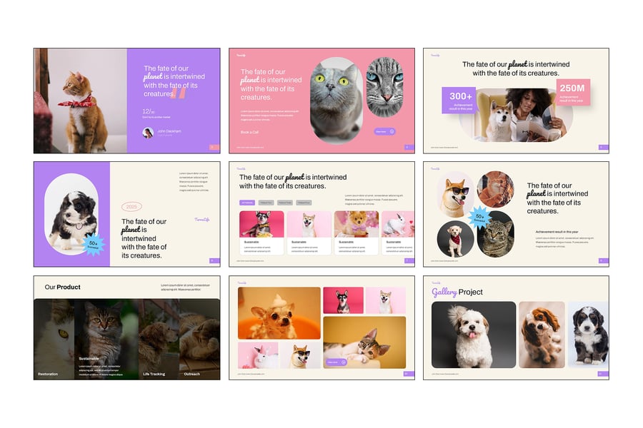 动物保护PPT模板 (PPTX)