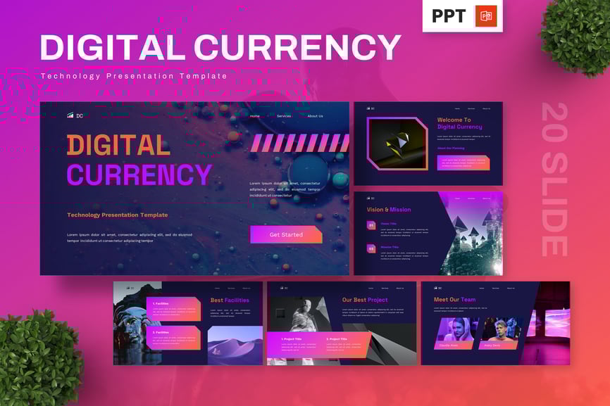 数字货币 – 技术PPT模板 (PPTX)