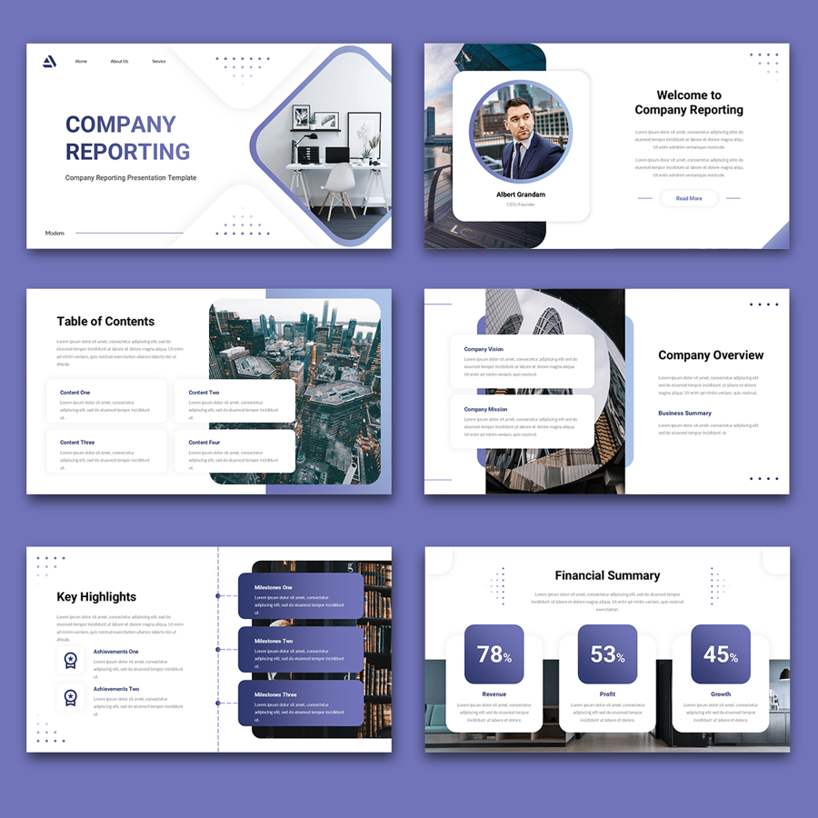 公司报告PPT模板 (PPT)