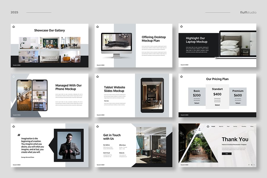 内部和家具PPT模板 (PPTX)