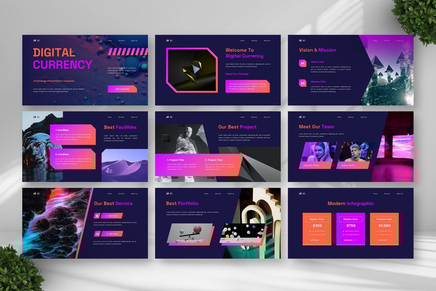 数字货币 – 技术PPT模板 (PPTX)