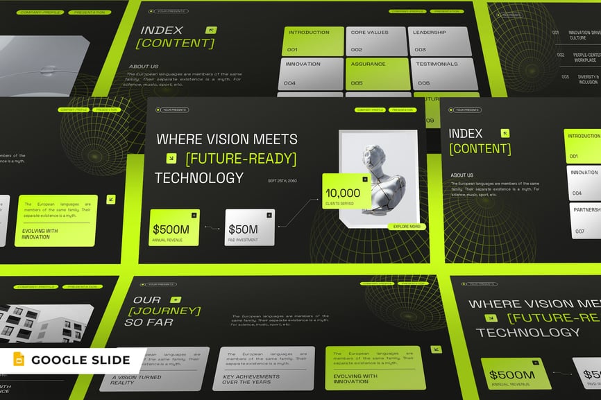 绿色现代公司资料PPT模板 (PPTX,PPT)