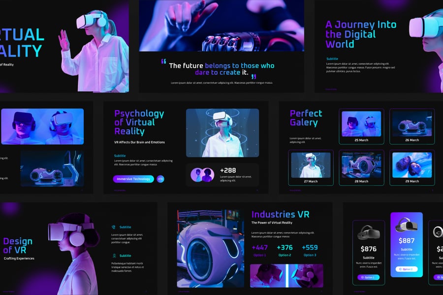 虚拟现实PPT模板 (PPTX)