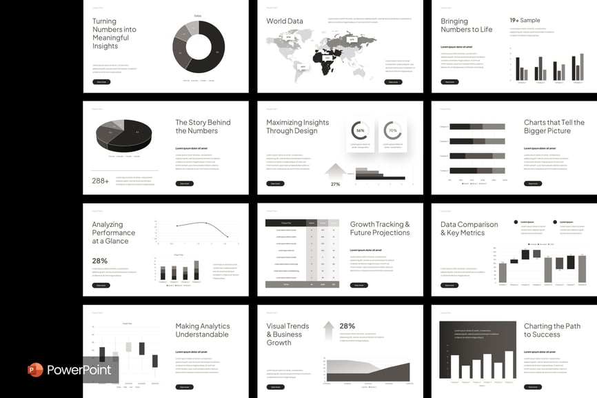 视觉图表PPT模板 (PPTX)