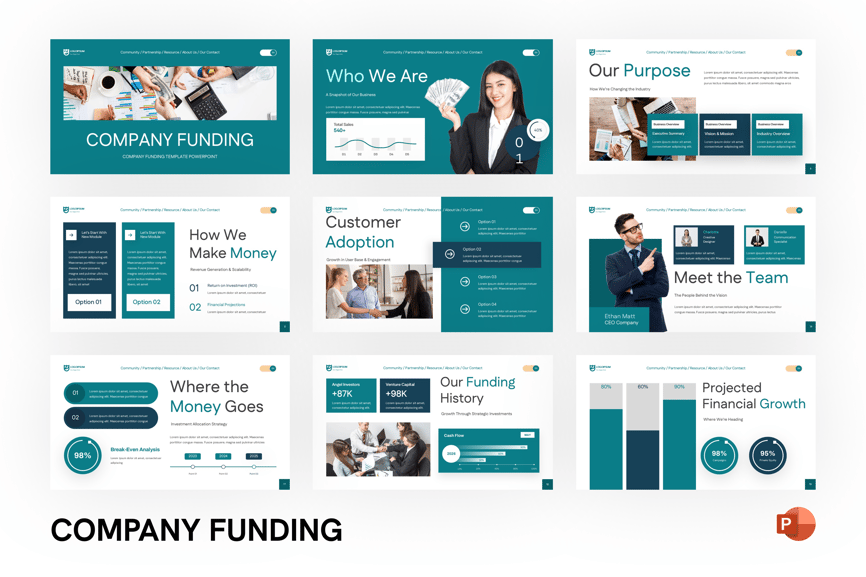 公司资金计划PPT模板 (PPTX)