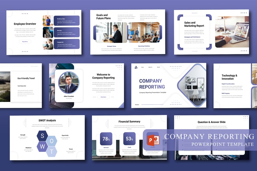 公司报告PPT模板 (PPT)