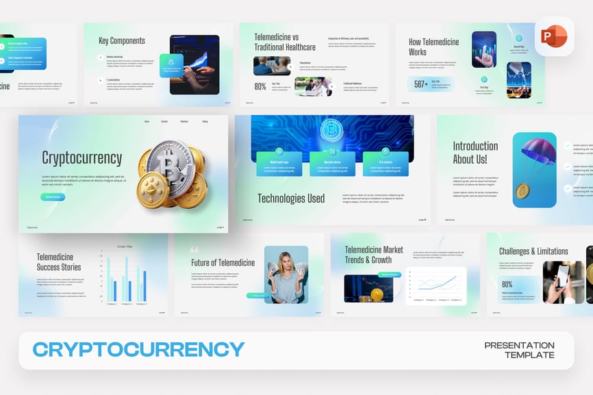 加密货币PPT模板 (PPTX)