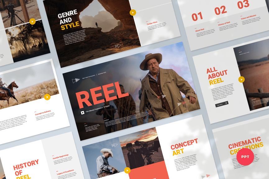 电影演示文稿PPT模板 (PPT,PPTX)