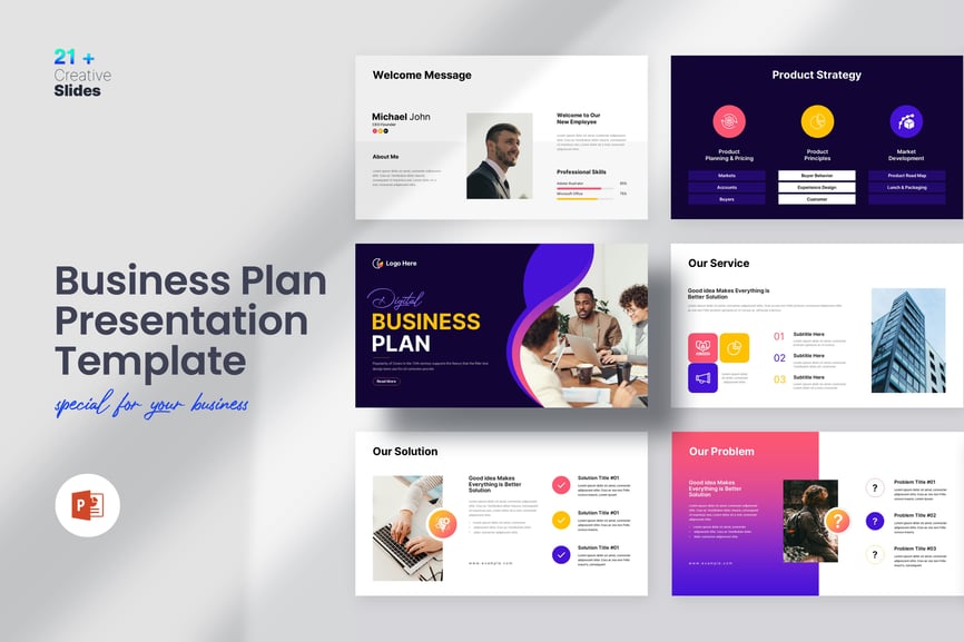 业务计划演示PPT模板 (PPTX)