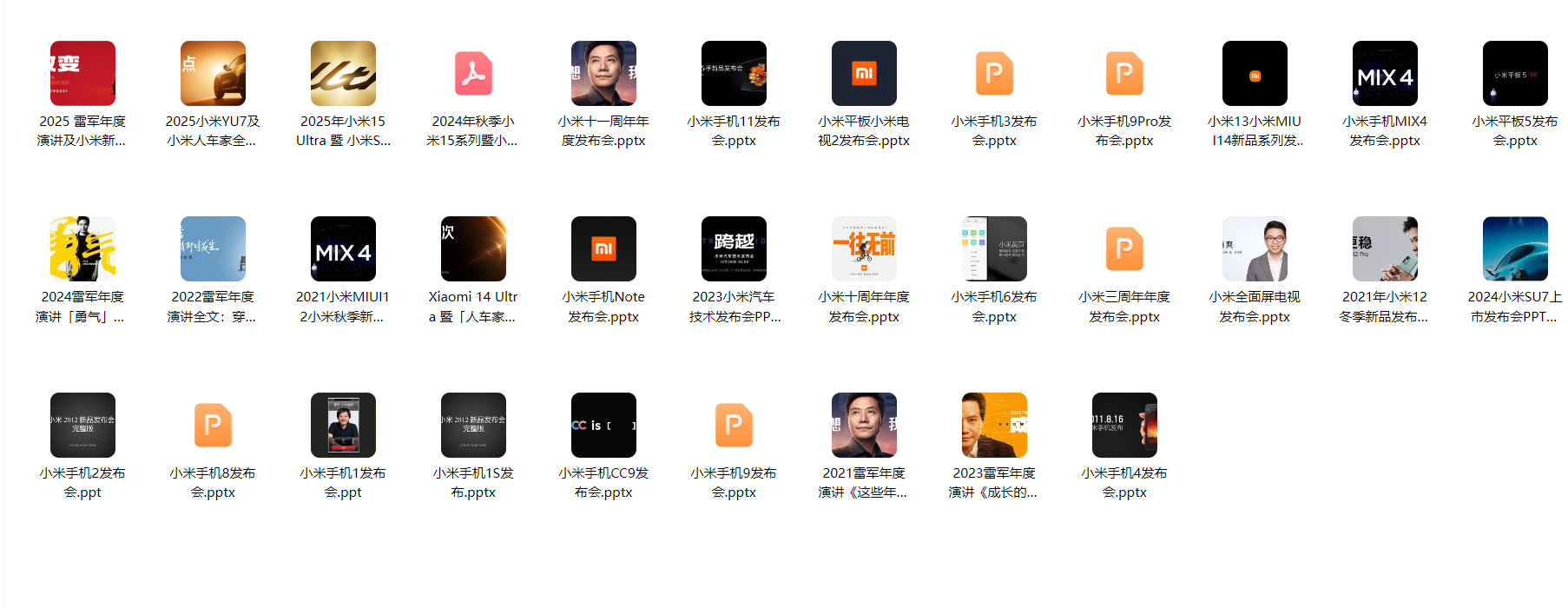 【A01】小米PPT案例合集（34份）