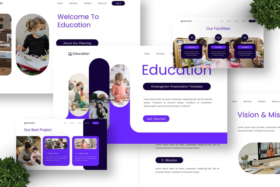 幼儿园介绍PPT模板 (PPTX)