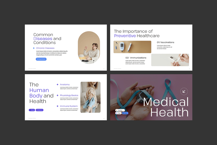 医疗健康PPT模板 (PPTX)