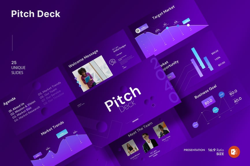 商务介绍俯仰甲板演示模板PPT模板