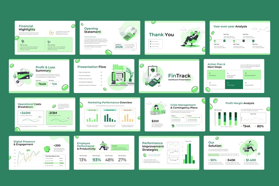 金融仪表板演示PPT模板
