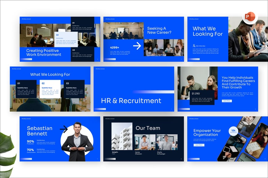 人力资源和招聘演示PPT模板 (PPTX)