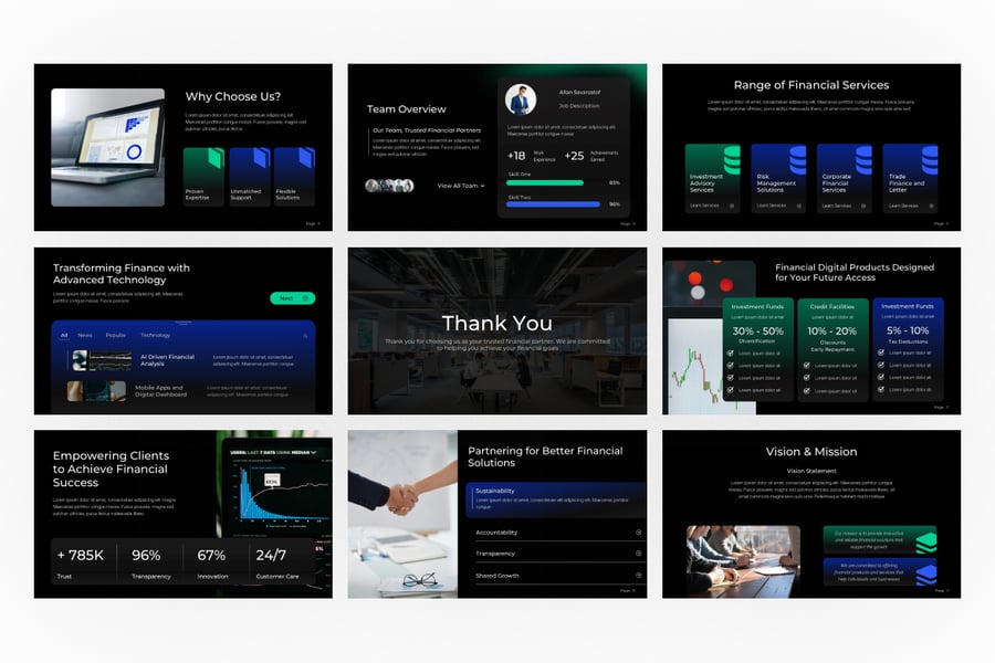 财务公司PPT模板 (PPTX)