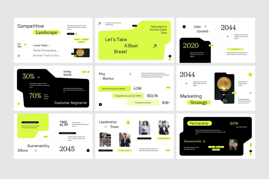 交互式金融技术PPT模板 (PPTX)