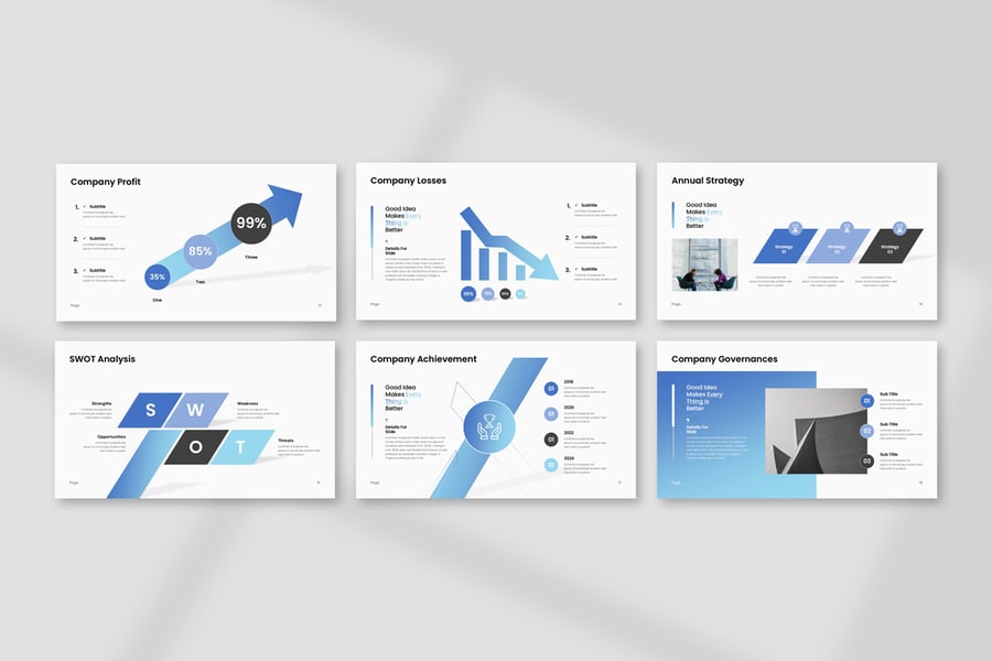 业务报告演示模板PPT模板 (PPTX)