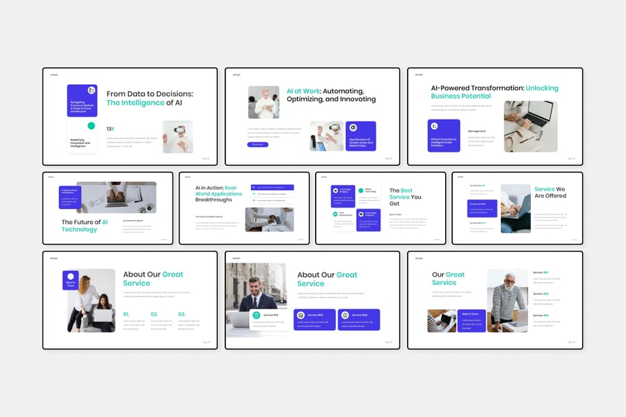 人工智能技术PPT模板 (PPTX)