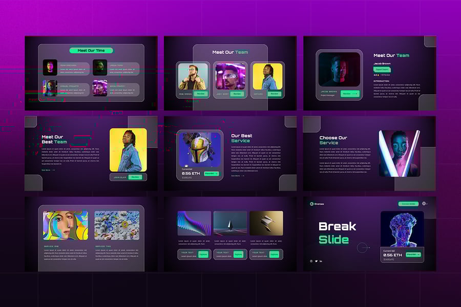 NFT市场PPT模板 (PPT,PPTX)