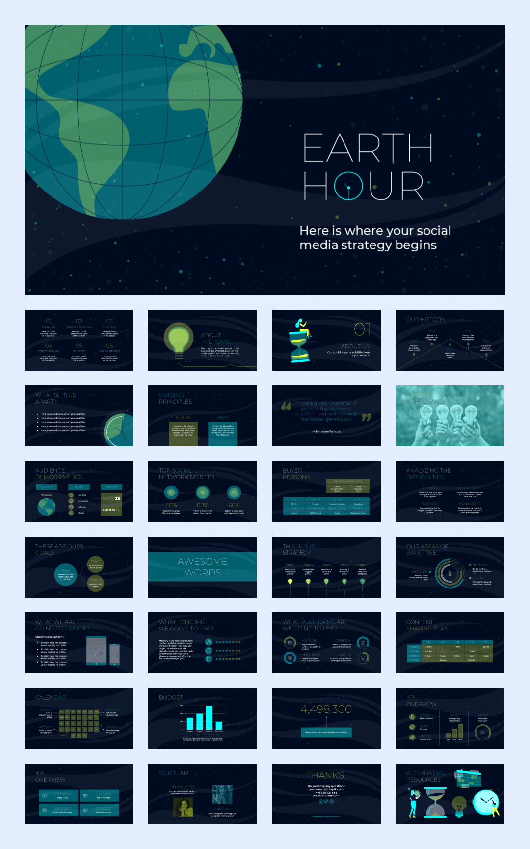 35套抽象色彩创意设计PPT模板合集【S03】
