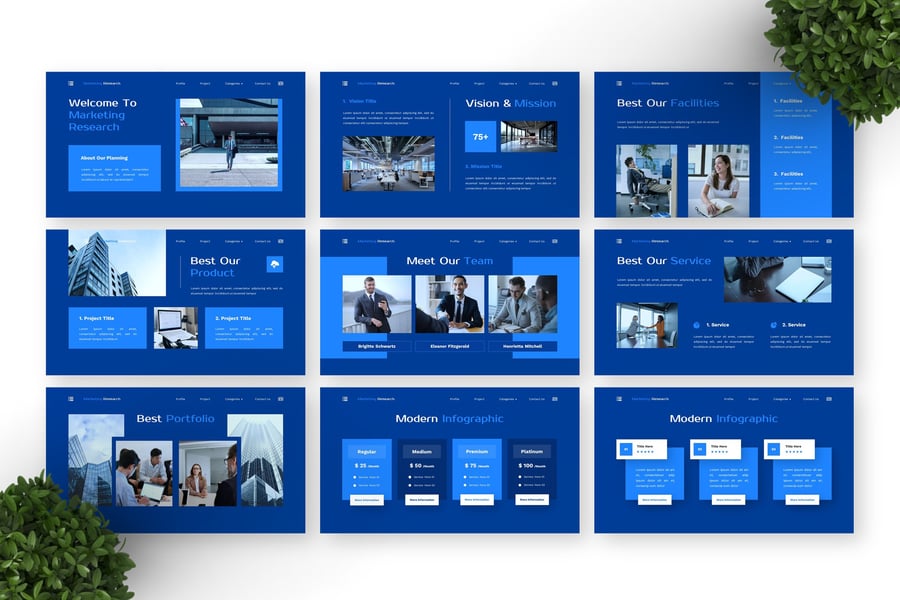 市场研究 – 业务PPT模板 (PPTX)