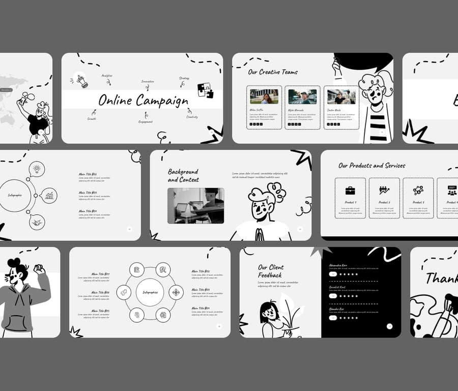 手画多功能PPT模板