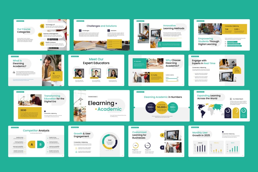 电子学习学术PPT模板