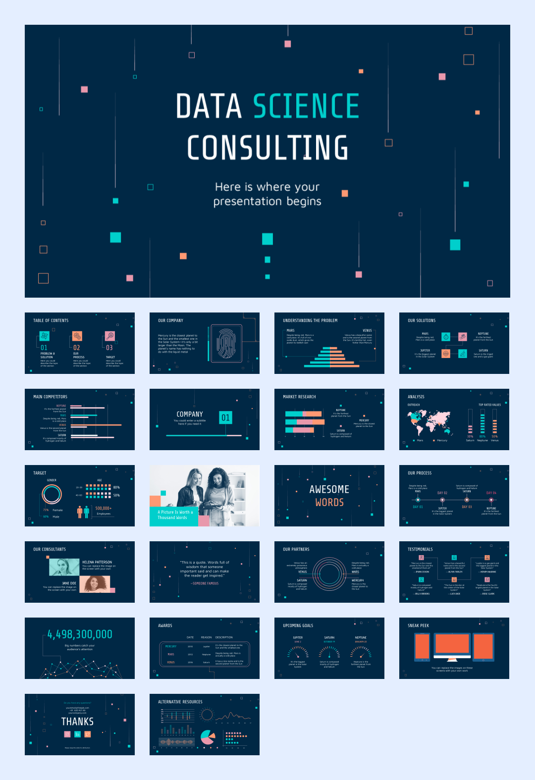 35套抽象色彩创意设计PPT模板合集【S03】