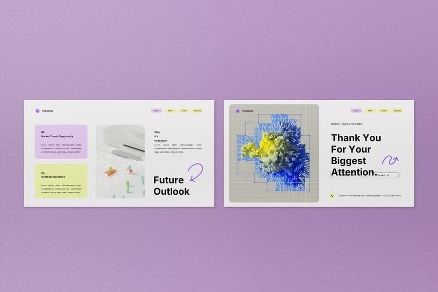 白紫色主题路演PPT模板 (PPT,PPTX)