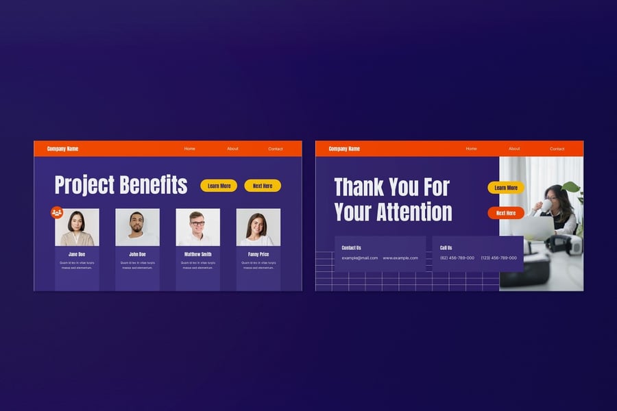 紫色现代业务提议PPT模板 (PPT,PPTX)