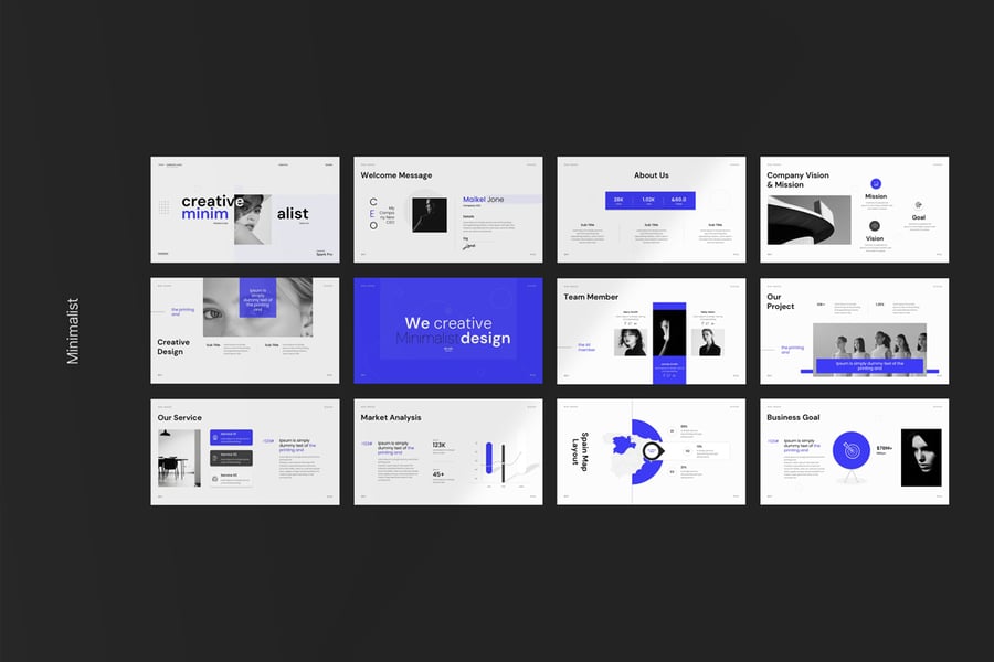 创意极简主义演示模板PPT模板