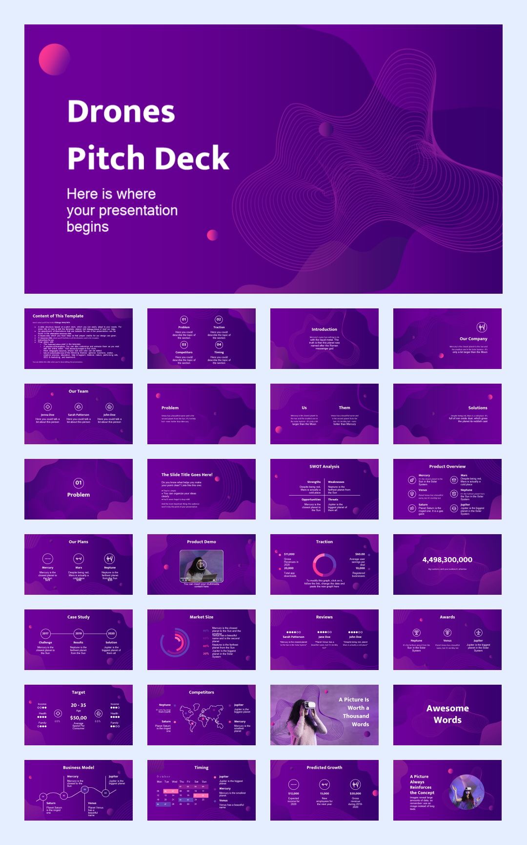 35套抽象色彩创意设计PPT模板合集【S03】